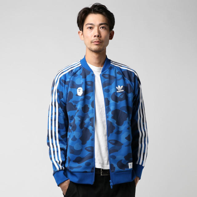 A BATHING APE(アベイシングエイプ)の送料無料 BAPE Adidas CAMO JERSEY TOP XL BLUE メンズのトップス(ジャージ)の商品写真