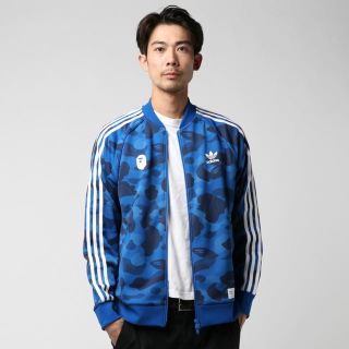 アベイシングエイプ(A BATHING APE)の送料無料 BAPE Adidas CAMO JERSEY TOP XL BLUE(ジャージ)