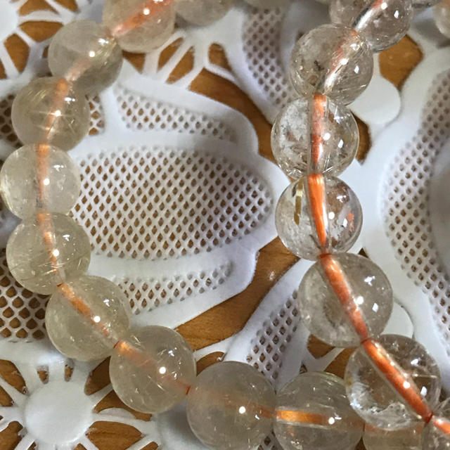 天然石  最強金運UP  ゴールドタイチンルチル  8㎜珠  ブレス ハンドメイドのアクセサリー(ブレスレット/バングル)の商品写真