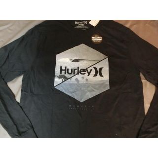 ハーレー(Hurley)のハーレー【Hurley】海岸線プリント入りロングT US M黒(Tシャツ/カットソー(七分/長袖))