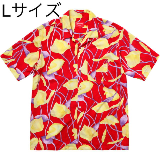 【Lサイズ】Supreme lily rayon shirt red