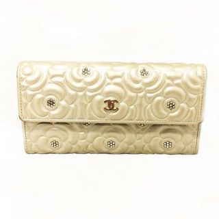 シャネル(CHANEL)の中古!!CHANEL シャネル☆17年AW 新作 カメリア ストーン付き 長財布(財布)