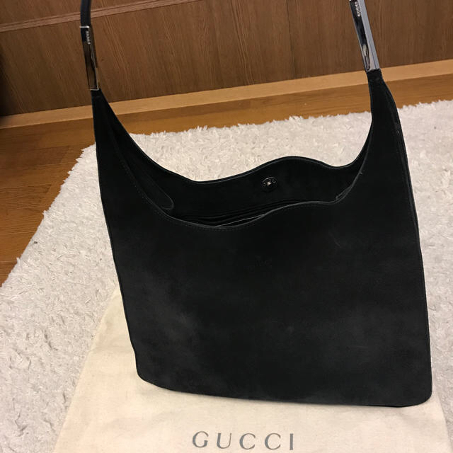 GUCCI スエード ショルダーバック ブラック