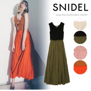 スナイデル(SNIDEL)の今季 スナイデル リネンコンビニットワンピース snidel ワンピース(ロングワンピース/マキシワンピース)