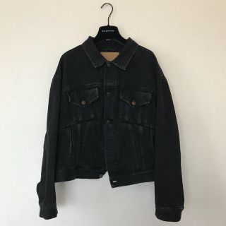 バレンシアガ(Balenciaga)のbalenciaga スウィング デニム ジャケット ブラック 38(Gジャン/デニムジャケット)