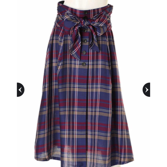 JUSGLITTY(ジャスグリッティー)の前結びチェックAラインスカート レディースのスカート(ひざ丈スカート)の商品写真