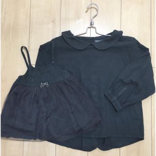 ベルメゾン(ベルメゾン)の親子コーデ ママのおそろい服 ペア ネル素材 紺 ネイビー ベルメゾン(ワンピース)