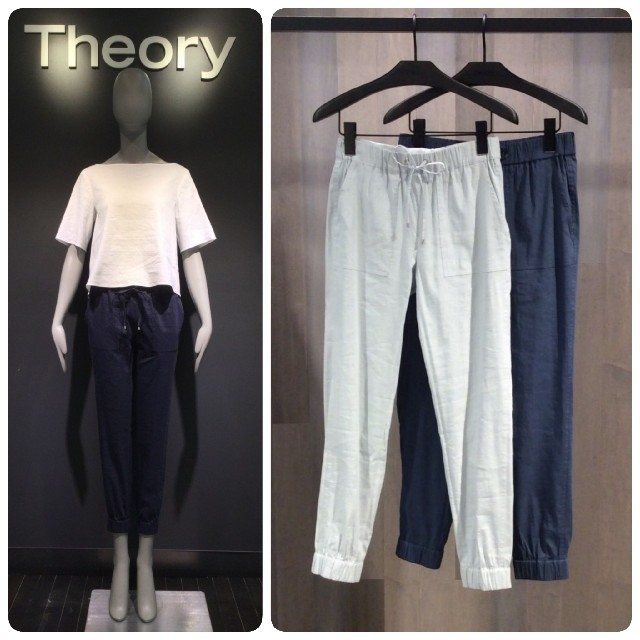 theory - theory 2017年 リネン ジョガーパンツ ネイビー サイズXSの通販 by ミセスパンダ's shop｜セオリーならラクマ