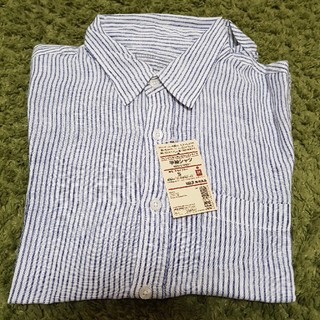 ムジルシリョウヒン(MUJI (無印良品))の無印 フレンチリネン洗いざらしストライプ半袖シャツ(シャツ)