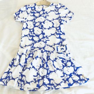 プチバトー(PETIT BATEAU)のゆいゆかママ様専用☆プチバトー 36m ホワイトフラワープリント半袖ワンピース(ワンピース)