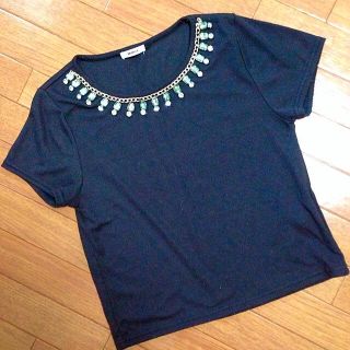 ムルーア(MURUA)のビジューTシャツ(Tシャツ(半袖/袖なし))