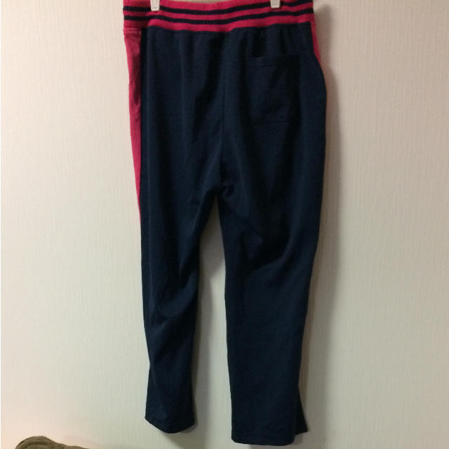 ニッセン(ニッセン)のジャージ トレパン 大きいサイズ 3L ネイビー×ピンク レディースのパンツ(カジュアルパンツ)の商品写真