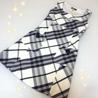 バーバリー(BURBERRY)のバーバリー ブルーレーベル  ☆パープルの大きなチェックのワンピース(ミニワンピース)