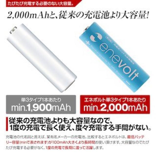 4本セット 充電池 単3 電池 2100mAh 大容量 ケース付き スマホ/家電/カメラの生活家電(その他)の商品写真