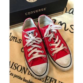 コンバース(CONVERSE)のCONVERSE  コンバース RED 赤 ローカットスニーカー 23.5(スニーカー)