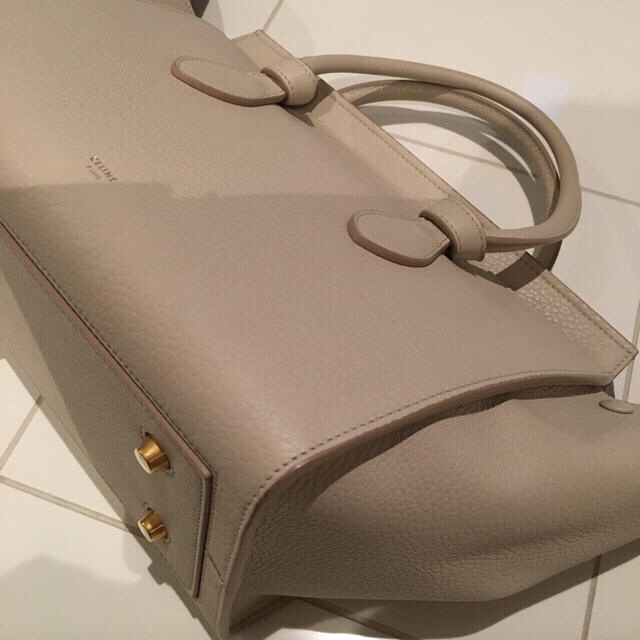 希少 美品 CELINE セリーヌ タイハンドバッグ レザー ブラウン×ピンク