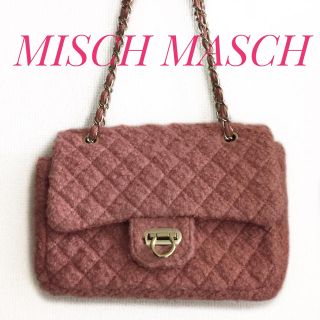 ミッシュマッシュ(MISCH MASCH)のミッシュマッシュ【美品】ゴールドチェーン モヘア ハンドバッグ ピンク(ハンドバッグ)