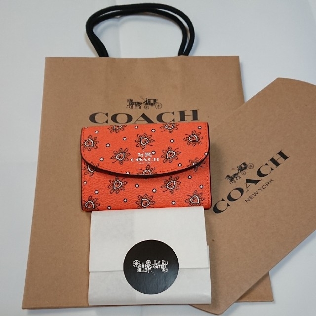 COACH(コーチ)の新品☆コーチ キーケース オレンジ レディースのファッション小物(キーケース)の商品写真