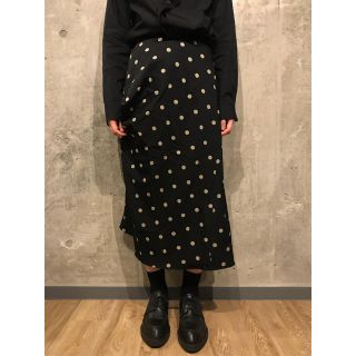 ヨウジヤマモト(Yohji Yamamoto)のyohjiyamamoto ドット柄 変形 スカート(ロングスカート)