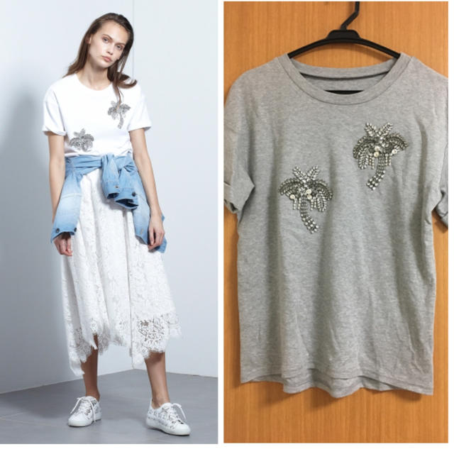 新品タグ付♡グレースコンチネンタル♡パーム刺繍Tシャツ
