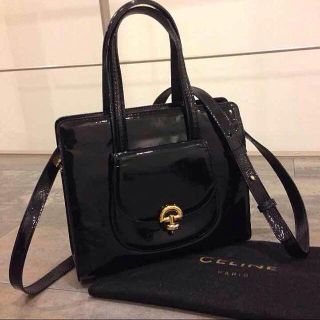 セリーヌ(celine)の美品CELINEセリーヌ エナメルバッグ(ハンドバッグ)