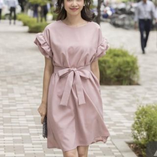 トッコ(tocco)のTocco closet 大人リュクスな袖フリルウエストりぼんワンピ(ひざ丈ワンピース)