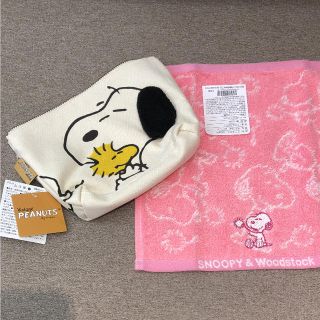 スヌーピー(SNOOPY)のスヌーピー化粧ポーチ ミニタオルセット(ポーチ)