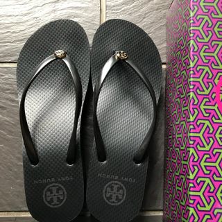 トリーバーチ(Tory Burch)のトリーバーチ  黒 ヒールタイプサイズ8 一度使用  美品(サンダル)