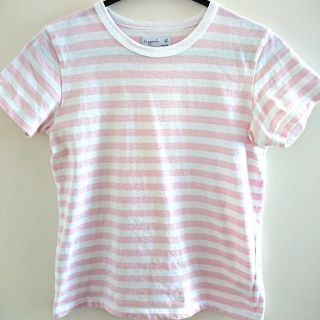 アニエスベー(agnes b.)のagnes b.  ボーダー Tシャツ Sサイズ ピンク(Tシャツ(半袖/袖なし))