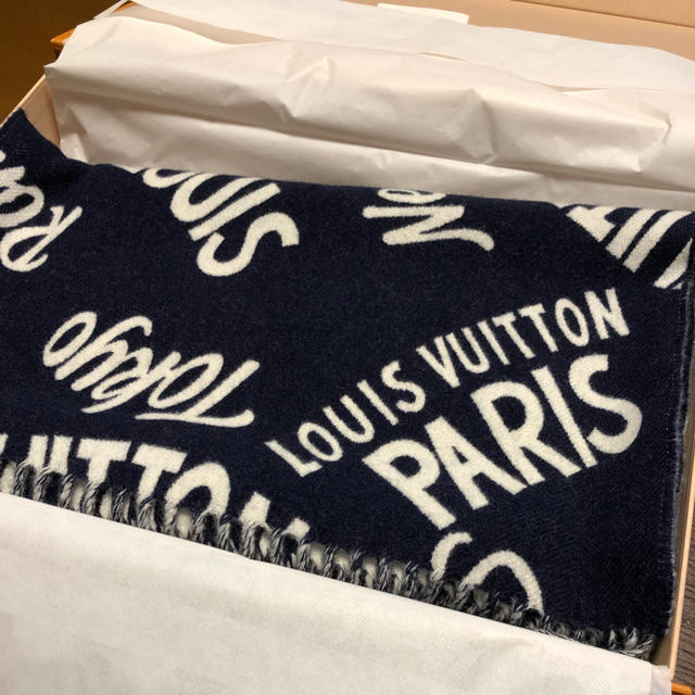 LOUIS VUITTON(ルイヴィトン)の専用/LOUIS VUITTON /エシャルプ・シティズ/総柄マフラー ネイビー レディースのファッション小物(マフラー/ショール)の商品写真