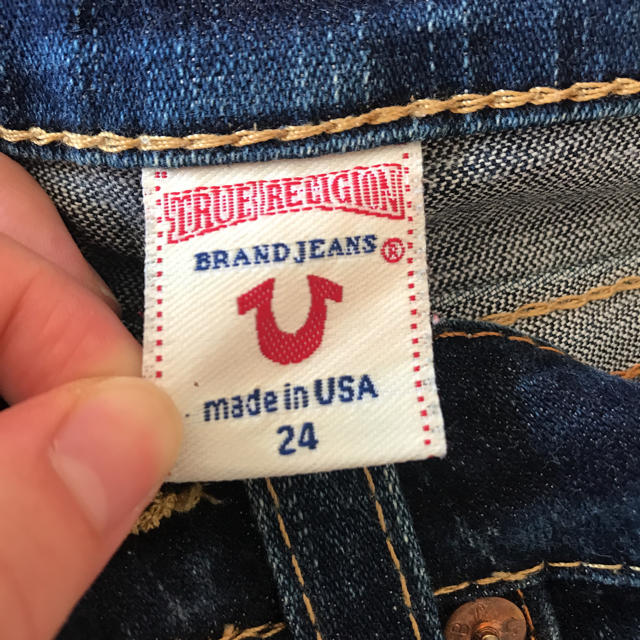 416【美品】TRUE RELIGION デニム ダメージ ジーンズ 刺繍-
