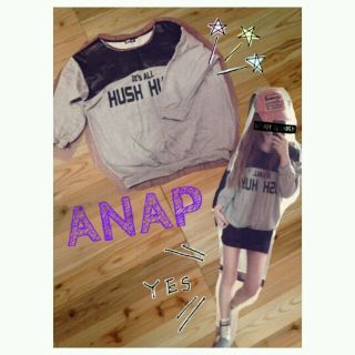 アナップ(ANAP)のANAP♥ﾚｻﾞｰ切り替えｽｴｯﾄ♥(トレーナー/スウェット)