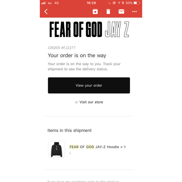 FEAR OF GOD(フィアオブゴッド)のfear of god fog jay-z hoodie メンズのトップス(パーカー)の商品写真