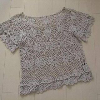 セーター サマーニット 手編み 総モチーフ Mの通販 by 閉鎖中