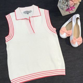 マックスマーラ(Max Mara)の◯SPORTMAX スポーツマックス シャツ風♡ ノースリーブ トップス 白◯(カットソー(半袖/袖なし))