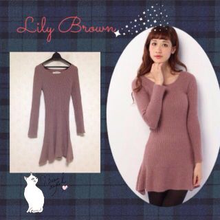 リリーブラウン(Lily Brown)のリリーブラウン♡アンゴラニットワンピ(ミニワンピース)