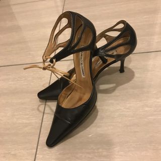 マノロブラニク(MANOLO BLAHNIK)のマノロブラニク★黒パンプス 訳あり(ハイヒール/パンプス)