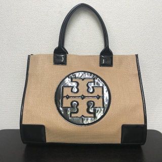 トリーバーチ(Tory Burch)のトリーバーチ　トートバッグ 　麻×パテント　ベージュ(トートバッグ)