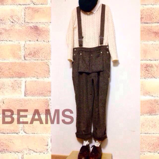 BEAMS(ビームス)のBEAMS 厚手サロペット 茶 レディースのパンツ(サロペット/オーバーオール)の商品写真