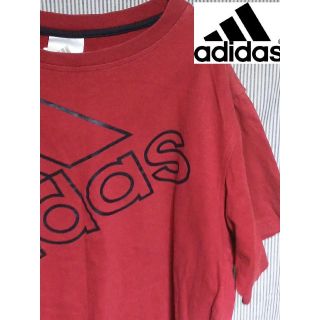 アディダス(adidas)の【ビックロゴ】adidasアディダスショート丈半袖Tシャツアジアンサイズ L(Tシャツ/カットソー(半袖/袖なし))