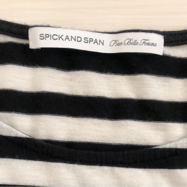 Spick & Span(スピックアンドスパン)の【出品8/31まで】スピックアンドスパン ワンピース ボーダー デニム 美品 レディースのワンピース(ひざ丈ワンピース)の商品写真