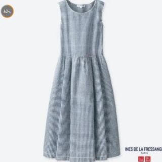 ユニクロ(UNIQLO)のイネスギンガムチェックワンピース(ロングワンピース/マキシワンピース)