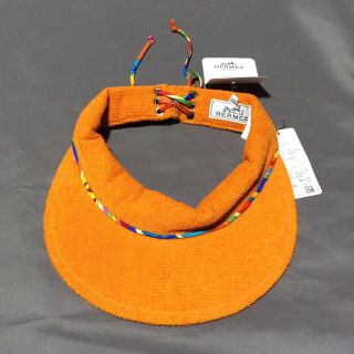 エルメス(Hermes)のエルメス HERMES サンバイザー オレンジ 正規品(その他)