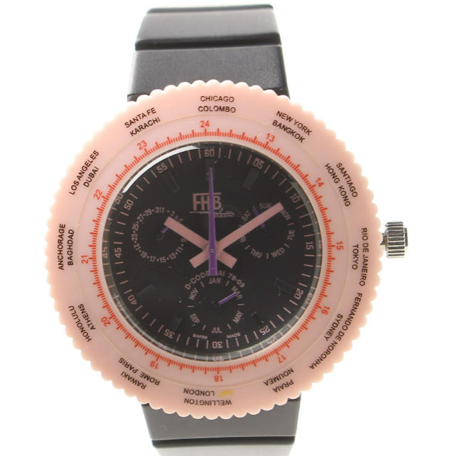 BEAMS(ビームス)のFHB classic ミルキーピンク×ブラック 腕時計 レディースのファッション小物(腕時計)の商品写真