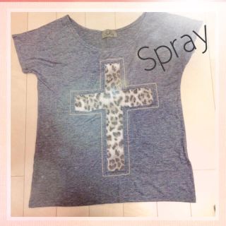 スプレイ(SpRay)の値下げ！クロス×レオパードT(Tシャツ(半袖/袖なし))