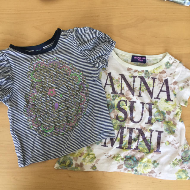 ANNA SUI mini(アナスイミニ)のアナスイミニ  Tシャツ 2枚セット 90 キッズ/ベビー/マタニティのキッズ服女の子用(90cm~)(Tシャツ/カットソー)の商品写真