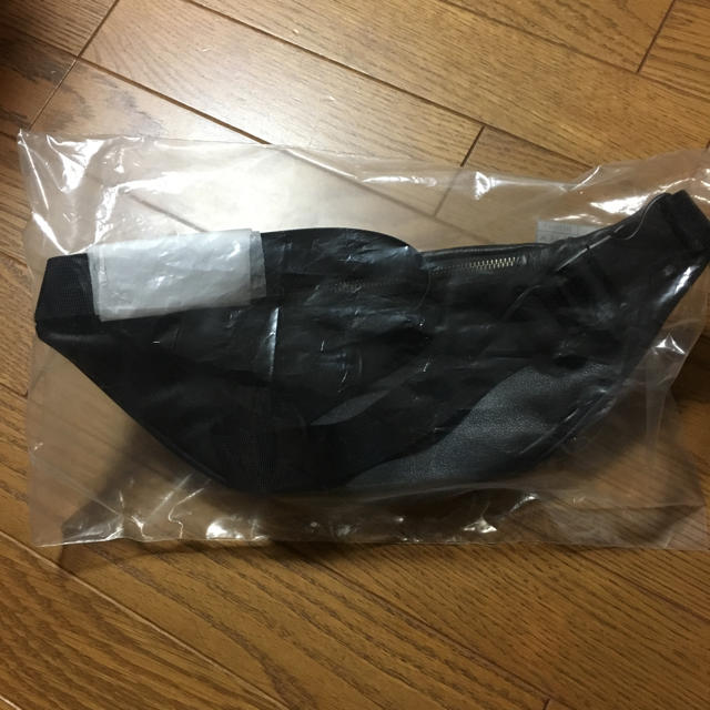 新品 17SS Supreme Leather Waist Bag Black