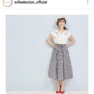 ウィルセレクション(WILLSELECTION)のチェックボリュームフレアスカート(ひざ丈スカート)