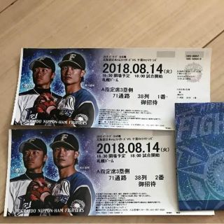 ニホンハム(日本ハム)のマトパ様 専用。野球 チケット 札幌ドーム 日ハムvs千葉ロッテマリーンズ(野球)