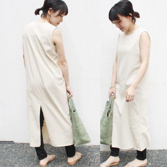 SLOBE IENA - 【2018SS】 バスクリブ ロングワンピース